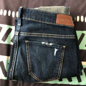DARK WASH HOLLISTER JEANS LEGGINGS CROPPED